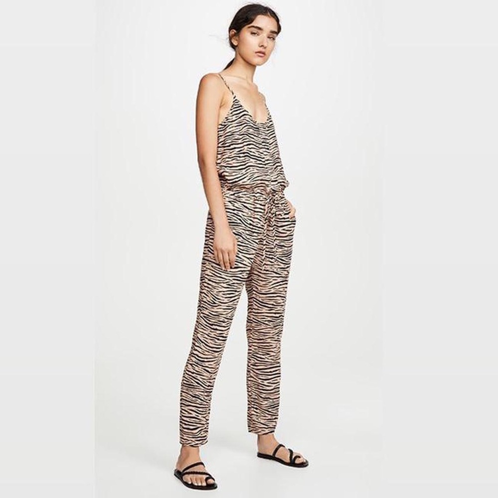 Enza Costa Strappy Linen Jumpsuit! Super comfy and flattering! Size 1! Like new!